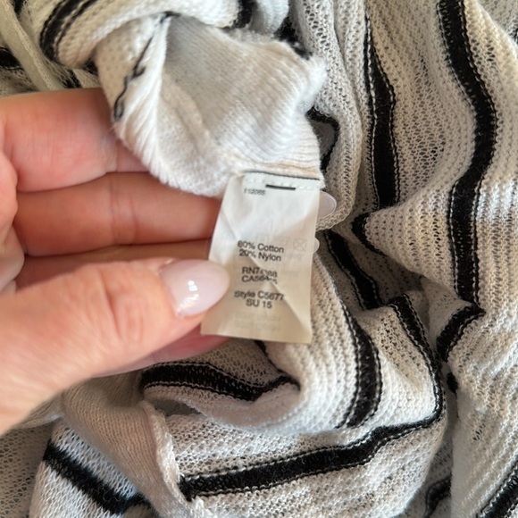 Madewell Sunview Black & White Striped Side-slit Lightweight Sweater Size Small - Picture 9 of 12